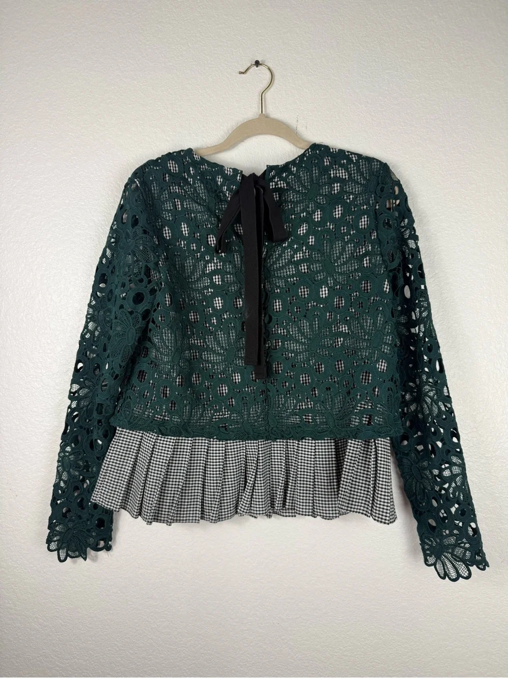 Maeve by Anthropologie Lace Peplum Blouse Size M